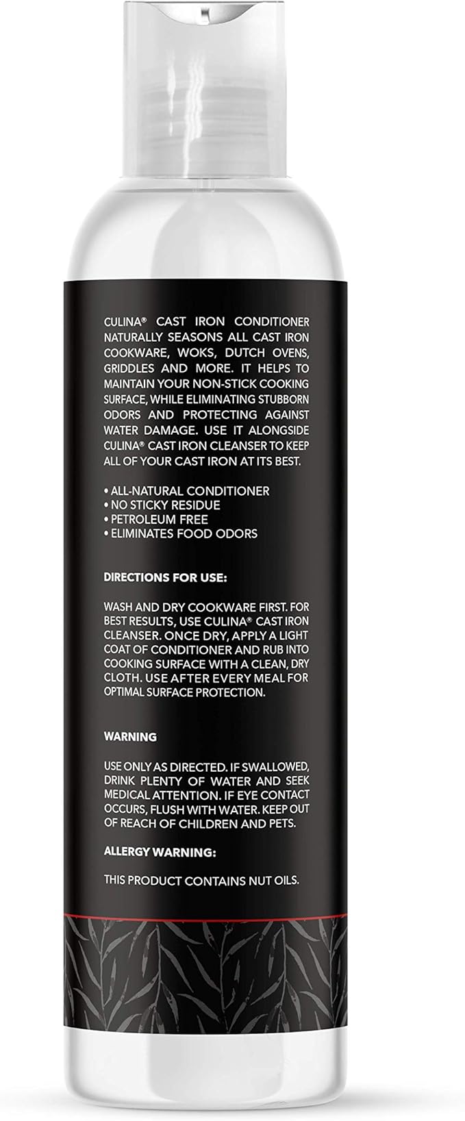 Culina Cast Iron Conditioner Kosher OU Certified Cleans and Protects Cast Iron Cookware, 8 oz