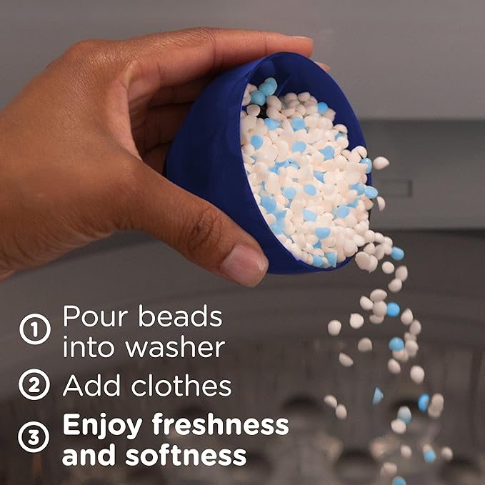 Downy Blends In Wash Laundry Scent Booster Beads, Meadow Rain Scent, 24.5 OZ, Fabric Softener Beads And Freshness (Pack of 4)