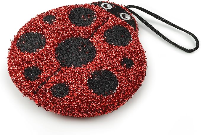 Genuine Fred Cleaning Ladies Ladybug Sponges, Set of 2 Scrubber Sponges, Gentle on Cookware, Tough on Grime, Corded Loop for Easy Drying, Fun and Functional Design, Great Gift