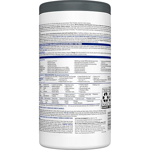 Clorox Healthcare VersaSure Cleaner Disinfectant Wipes, 6.75" x 8", 85 Count Canister (Package May Vary)