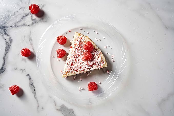 Munfix 200 Clear Plastic Plates Set - 6 Inch Disposable Dessert Plates, Bulk Pack for Party BBQ, Picnic, Parties, Travel and Events, Microwavable Recyclable