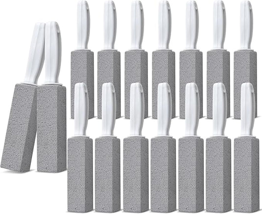 Emycool Pumice Stone Toilet Bowl Cleaner, 16 Pack Toilet Pumice Stone with Handle for Toilet Cleaning, Bathtubs, Sinks, Swimming Pools, Grills