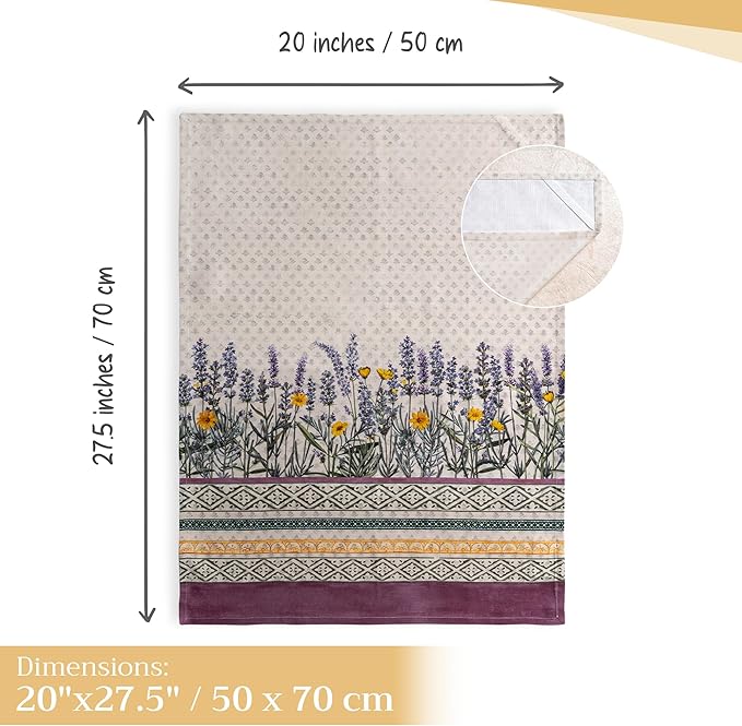 Maison d' Hermine Kitchen Towels Set of 3 100% Cotton 27.50" x 20" Reusable Cloth Tea Dish Towels Absorbent with Hanging Loop for Kitchen Farmhouse Hotel Spring Summer - Fanny Lavender