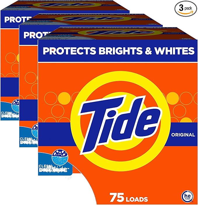 Tide Powder Laundry Detergent, Original Scent, 75 Loads, 85 oz (Pack of 3)