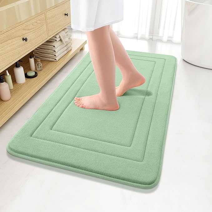 Arotive Memory Foam Bathroom Rug Mat 36x24, Ultra Soft and Absorbent Bath Mat, Machine Wash Dry, Comfortable Bath Rug Carpet for Bathroom Floor, Tub and Shower, Sage Green