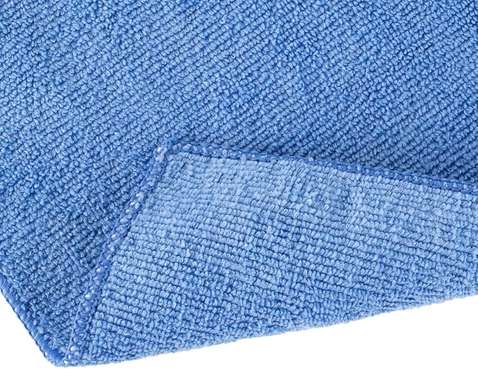 Restaurantware Clean Tek Professional 16 x 16 Inch Cleaning Cloths 100 Lint Free Microfiber Towels - Highly Absorbent Non Abrasive Blue Microfiber Cleaning Rags Reusable For All Purpose Use