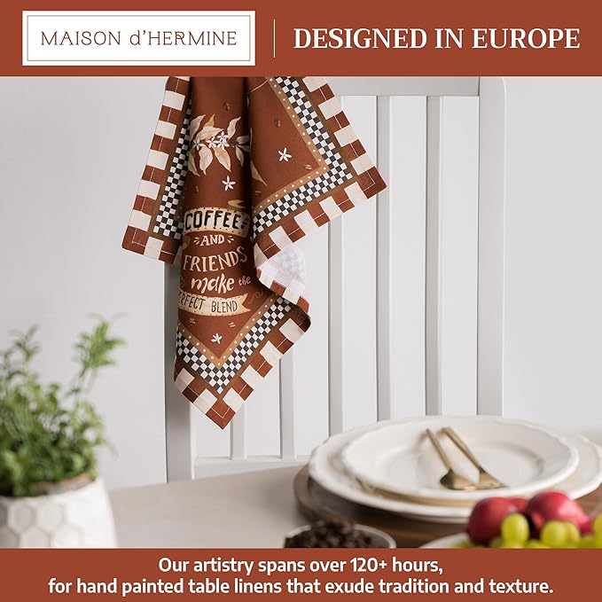 Maison d' Hermine 100% Cotton Cloth Napkins Set of 4 Everyday Reusable Square Napkins Cloth Washable Dinner Party Wedding Restaurant Hotel Kitchen Spring Summer (Perfect Blend, 18" x 18")
