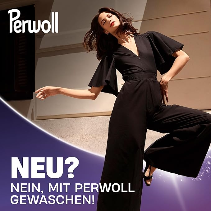 Perwoll Black Detergent (1 x 27 Wash Loads) Mild Detergent | Gently Cleans and Renews Dark Colors and Fibers | For All Dark Textiles | With Triple-Renew Technology