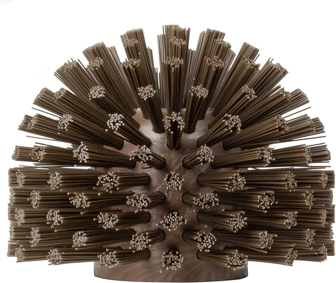 SPARTA Industrial Tank Brush Head Pipe Brush Head, Drain Brush with 3/4" Thread Hole (Handle Not Included) for Commercial Use, Plastic, 5 x 3.9 Inches, Brown