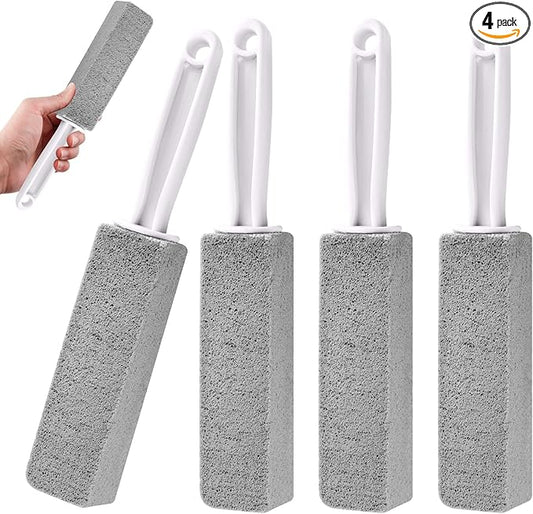 4 Pack Toilet Pumice Stone with Handle,Pumice Stone Toilet Bowl Cleaner,Suitable for Removing Limescale and Cleaning Toilets, Swimming Pools, Bathrooms, and Sinks