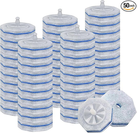 50 Pcs Toilet Wand Refills for Clorox, Upgraded Disposable Replacement Heads Compatible with Clorox Toilet Wand for Bathroom Cleaning