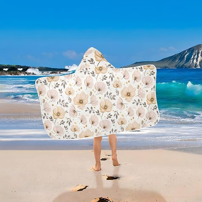 Kids Hooded Towels Flower Floral Swimming Beach Towel 23.5" x 50" Bath Towel for Boys Girls 21217240