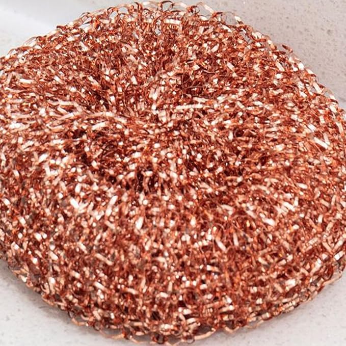 Dish Scrub Brush, Pot Scrubbers for Kitchen Non Scratch, 2 Pieces Copper Wire Pot Scrubbers Cleaning Supplies, Dishwashing Sponge for Pots Pans Sink Grill Oven Bathroom