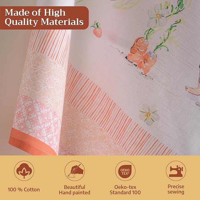 Maison d' Hermine Kitchen Towels Set of 3 100% Cotton 27.50" x 20" Reusable Cloth Tea Dish Towels Absorbent with Hanging Loop for Kitchen Farmhouse Hotel Spring Summer - Bunny Party