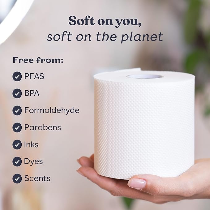 Betterway Bamboo Toilet Paper 3 Ply - Sustainable Toilet Tissue - 36 Long-Lasting Organic Rolls & 360 Sheets Per Roll - Septic Safe - Plastic & PFAS Free - FSC Certified
