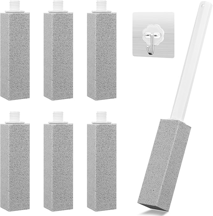 6-Piece Set of Long Handled Pumice Toilet Cleaning Pumice, Pumices Stone Toilet Bowl Cleaner Used for Cleaning Barbecue Grills, Bathtubs, Swimming Pools, Toilets, Sinks