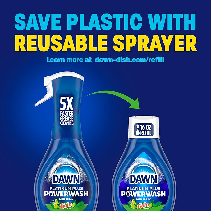 Dawn Powerwash Gain Original Dish Spray, Dish Soap Starter Kit, 16 Fl Oz