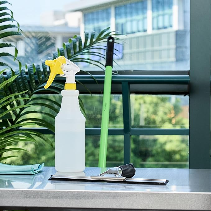 Restaurantware-Clean Tek Professional 11.81 Inch Window Squeegee, 1 Cleaning Squeegee with Rubber Blade - No-Slip Handle, Clean Mirror Or Car Windshield, Stainless Steel Wiper for Glass Door