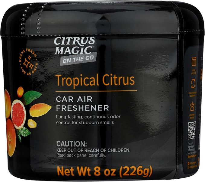 Citrus Magic On The Go Odor Absorbing Solid Air Freshener, Tropical Citrus, 8-Ounce