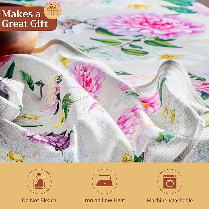 Maison d' Hermine 100% Cotton Cloth Napkins Set of 4 Everyday Reusable Square Napkins Cloth Washable Dinner Party Wedding Restaurant Hotel Kitchen Spring Summer (Pivoine, 20" x 20")