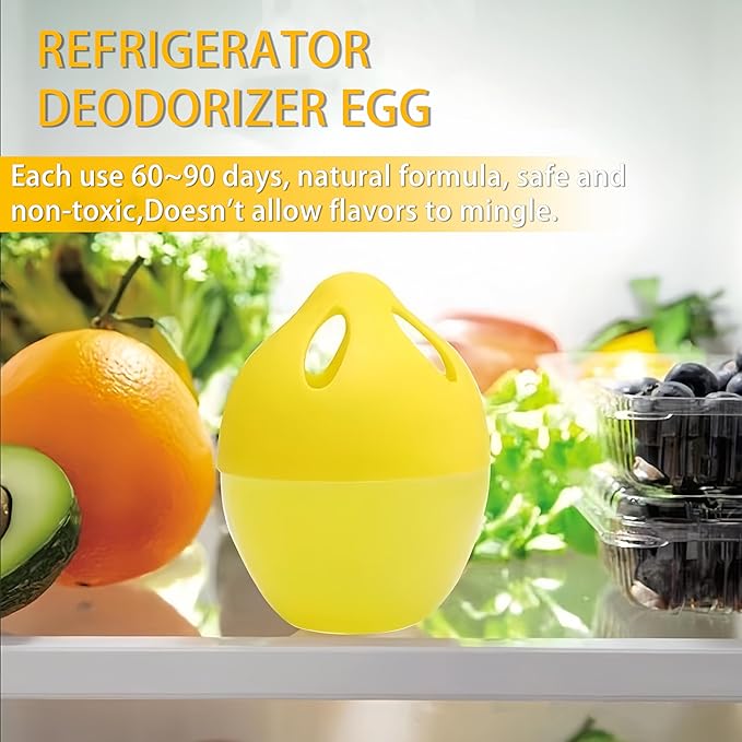 Refrigerator Deodorizer – More Effective Than Baking Soda, Effectively removes stubborn refrigerator odors, Natural Gel (4 Pcs/Lemon Flavor)