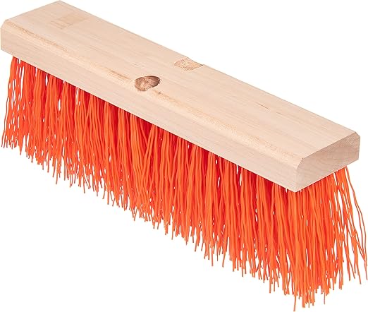 SPARTA Flo-Pac Plastic Floor Sweep, Heavy Sweep for Cleaning, 16 Inches, Orange, (Pack of 12)