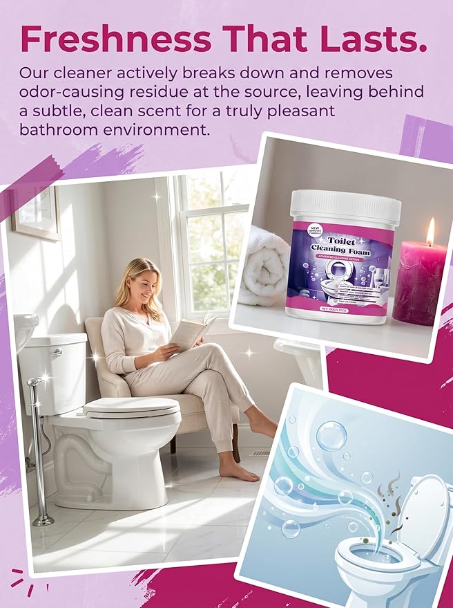 2026 New Toilet Cleaner, Touch Free Foaming Powder, Cleaning Foam, Foam Cleaner, Deep Cleaning, Limescale & Rust Stain Removal for Home & Bathroom (1)