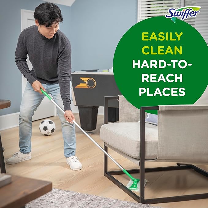 Swiffer Sweep + Mop, Dry Pads Refill, Floor Cleaner for Dirt, Dust, Hair, Cleaning Cloths for Mopping Home, Bathroom, Kitchen, All Purpose Multi-Surface Floor Wipes, Heavy Duty, Gain, 40ct