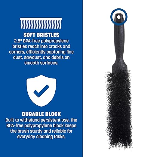SPARTA Flo-Pac Counter, Bench Brush Bench Brush, Counter Brush with Polypropylene Block for Cleaning, 8 Inches, Black, (Pack of 12)