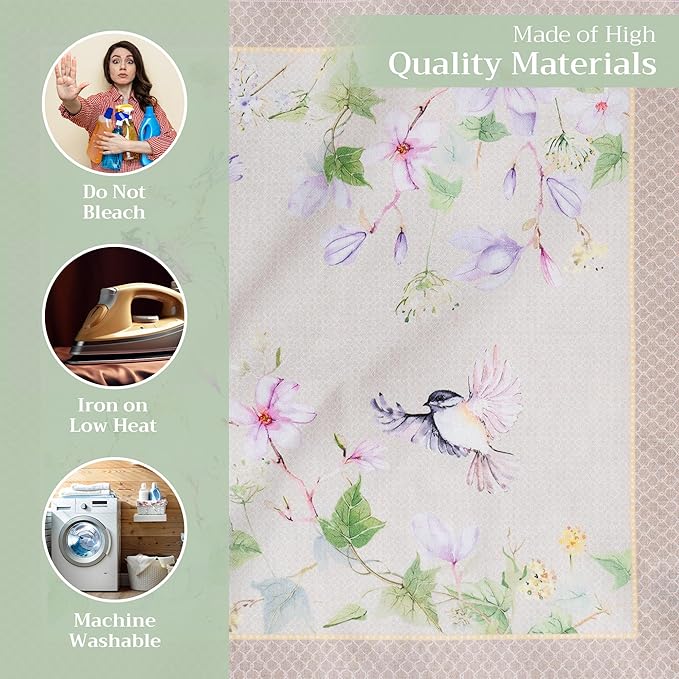 Maison d' Hermine 100% Cotton Cloth Napkins Set of 4 Everyday Reusable Square Napkins Cloth Washable Dinner Party Wedding Restaurant Hotel Kitchen Spring Summer (Magnolia Mornings, 20" x 20")