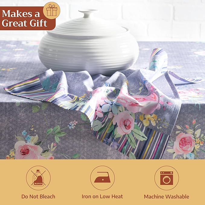 Maison d' Hermine 100% Cotton Cloth Napkins Set of 4 Everyday Reusable Square Napkins Cloth Washable Dinner Party Wedding Restaurant Hotel Kitchen Spring Summer (Sweet Rose Lavender - Lush, 20" x 20")
