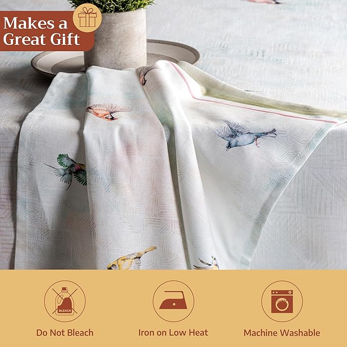 Maison d' Hermine 100% Cotton Cloth Napkins Set of 4 Everyday Reusable Square Napkins Cloth Washable Dinner Party Wedding Restaurant Hotel Kitchen Spring Summer (Flying Birds, 20" x 20")