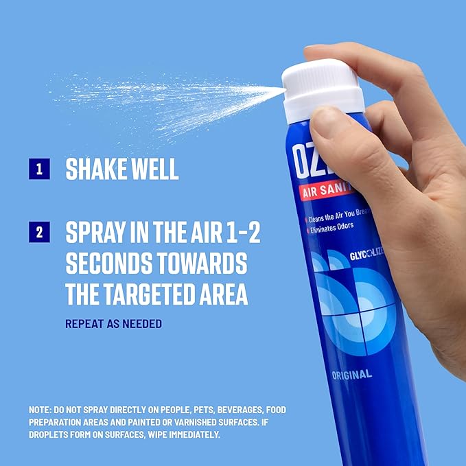 Ozium 3.5 Oz. Air Sanitizer & Odor Eliminator for Homes, Cars, Offices and More, Vanilla Scent, 2 Pack