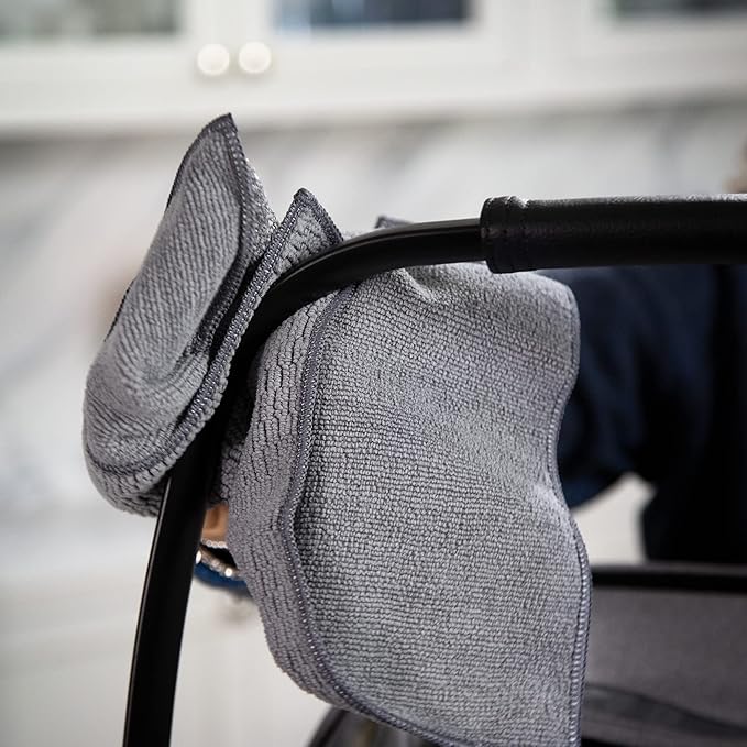 E-Cloth Stroller & Car Seat Cleaning Cloth, Premium Microfiber Cloth with Scrubbing Corner, Ideal for Cleaning Baby Stroller, Car Seats, Car Seat Cover, Booster Seat, 100 Wash Promise (Pack of 2)