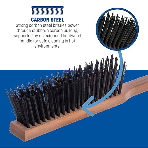 Carlisle FoodService Products 4577200 Carbon Steel Bristle Pizza/BBQ Oven Brush, 39" Overall Length