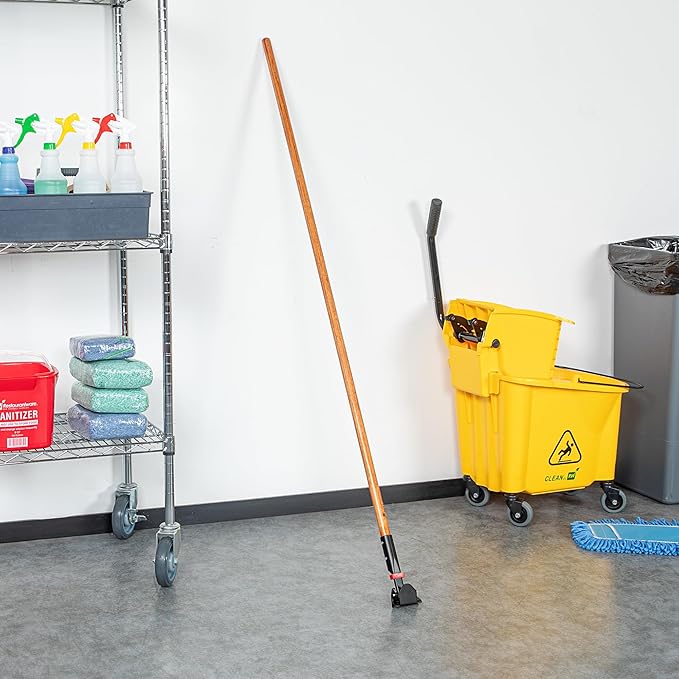 Restaurantware-HANDLE ONLY: Clean Tek Professional 63.98 Inch Dry Mop Handle, 1 Durable Mop Stick - Head And Frame Sold Separately, Ergonomic Grip, Wood, For Home Use