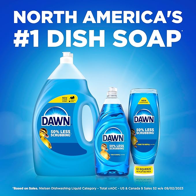 Dawn Gentle Clean EZ-Squeeze Dishwashing Liquid Dish Soap, Pomegranate and Rose Water Scent 24.3 fl oz