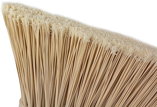 SPARTA Plastic Broom Head, Angled, Flagged for Small Debris Indoor, Outdoor, Home, Restaurant, Lobby, Office, 12 Inches, Tan