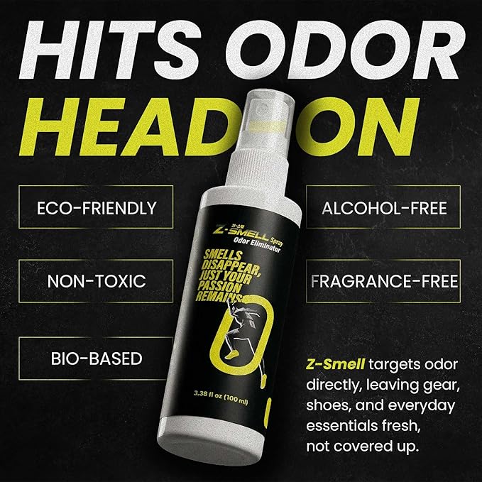 Z-Spray Odor Eliminator On-the-Go Spray – Unscented Deodorizer for Shoes, Pets, Gear, Car & Home – Lasting Smell Remover, Safe for Kids & Animals – Made without Harsh Chemicals – 100mL