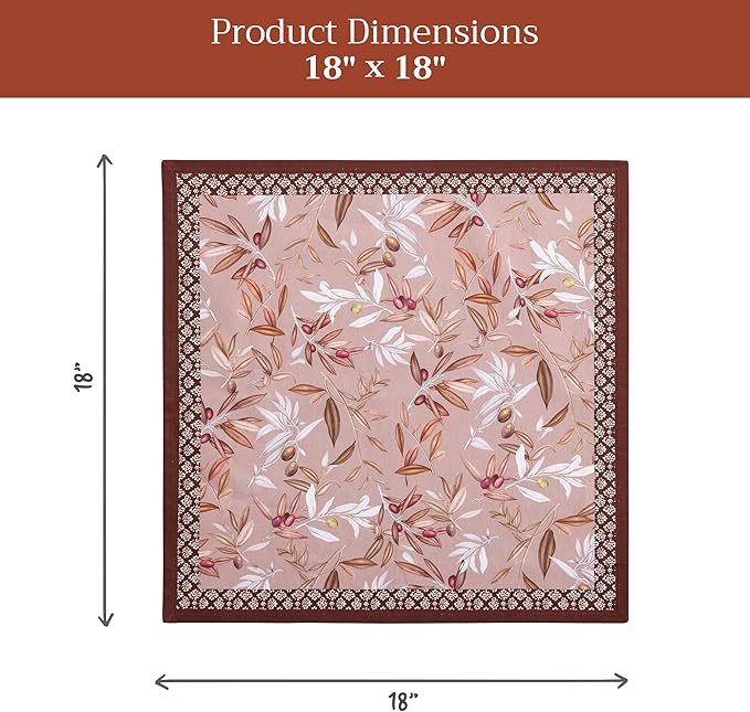 Maison d' Hermine 100% Cotton Cloth Napkins Set of 4 Everyday Reusable Square Napkins Cloth Washable Dinner Party Wedding Restaurant Hotel Kitchen Spring Summer (Nyons, 18" x 18")