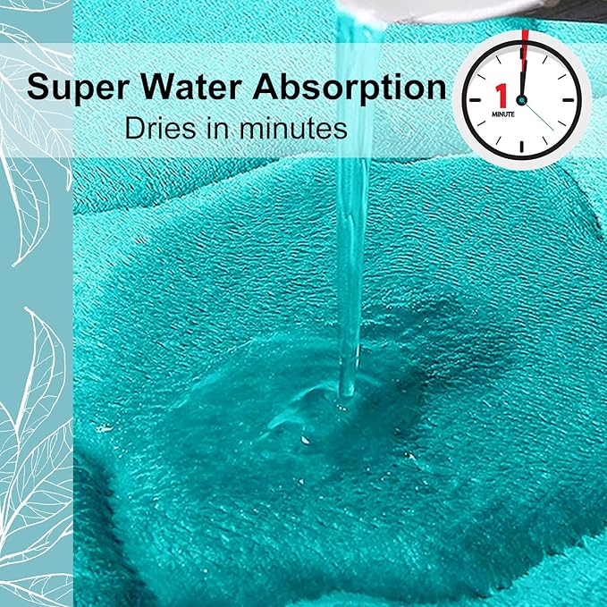 OLANLY Memory Foam Bath Mat Rug 47x17, Ultra Soft and Absorbent Bathroom Rugs, Non-Slip, Comfortable, Machine Washable Bath Carpet for Bathroom Floor, Tub, Shower and Home Decor Accessories, Teal