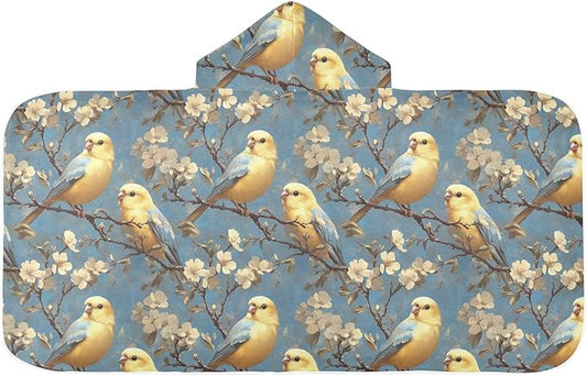 Beach Towel Beauty Budgerigar Neutral Hooded Kids Beach Towel Lightweight Toddler Bath Towel