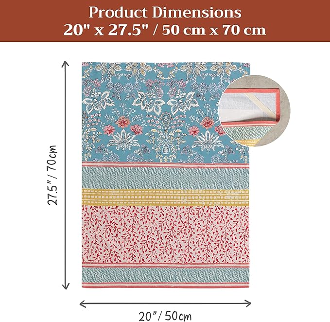 Maison d' Hermine Kitchen Towels Set of 3 100% Cotton 27.50" x 20" Reusable Cloth Tea Dish Towels Absorbent with Hanging Loop for Kitchen Farmhouse Hotel Spring Summer - Marquise