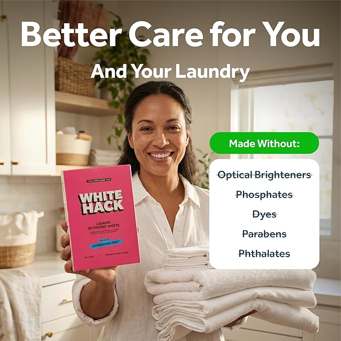 Laundry Detergent Sheets | Clothes Detergent Laundry Soap Sheets for Travel - Mess-Free, Ultra Concentrated, Recyclable Packaging, Stain Fighting - Refreshing Mist Scent, 60 Count
