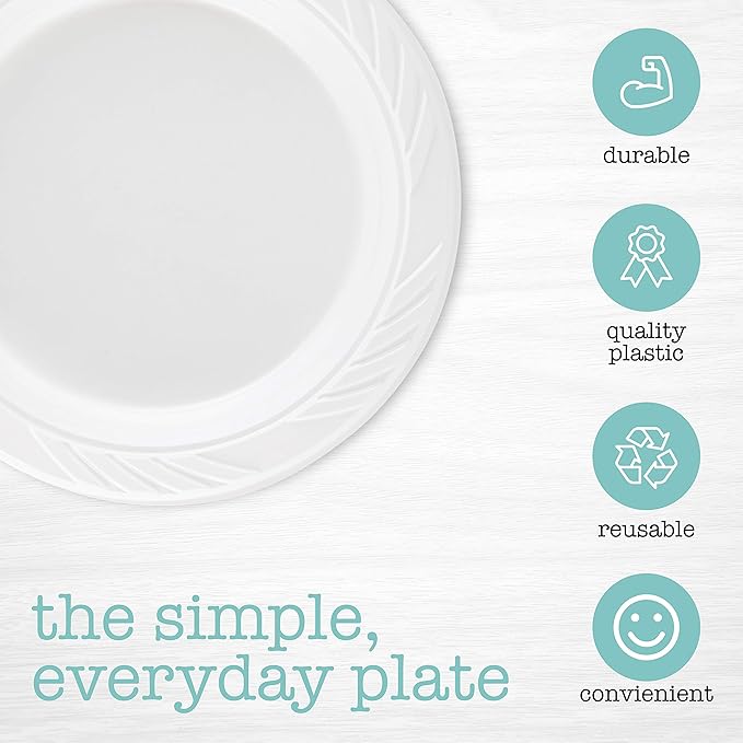 400 Count Disposable 6 Inch White Plastic Dessert Plates
