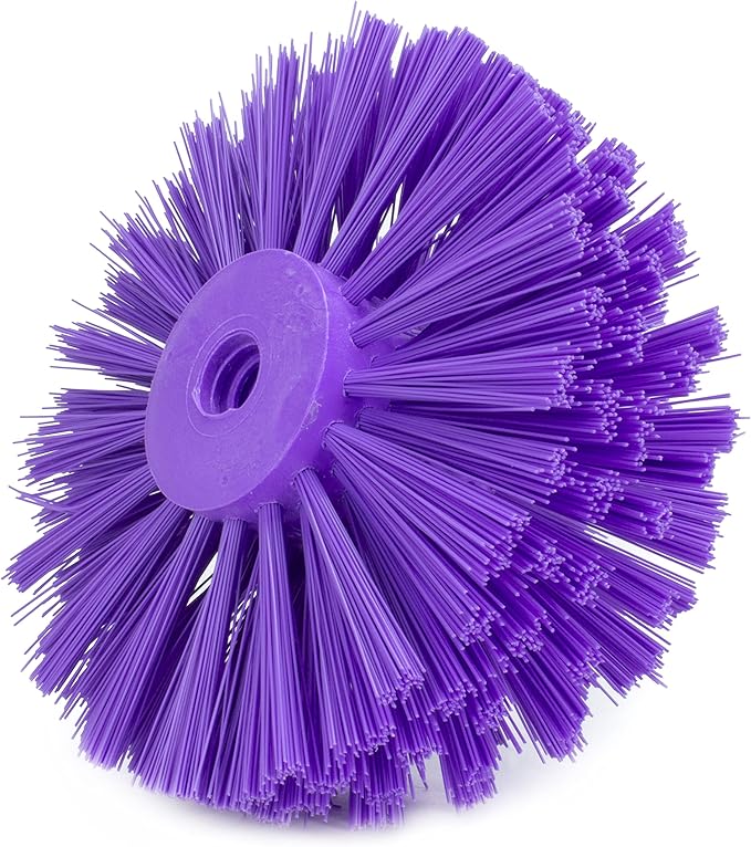 SPARTA Industrial Tank Brush Head Pipe Brush Head, Drain Brush with 3/4" Thread Hole (Handle Not Included) for Commercial Use, Plastic, 5.7 Inches, Purple (Pack of 2)