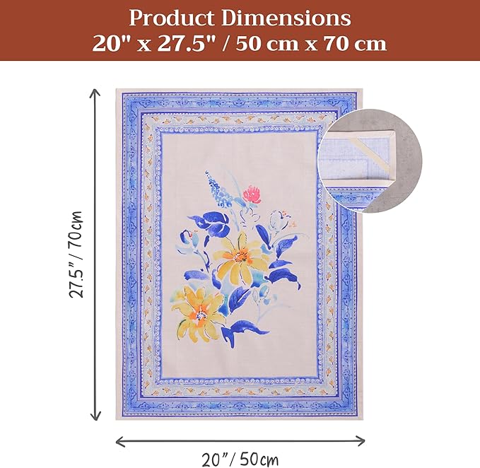 Maison d' Hermine Kitchen Towels Set of 3 100% Cotton 27.50" x 20" Reusable Cloth Tea Dish Towels Absorbent with Hanging Loop for Kitchen Farmhouse Hotel Spring Summer - Girassol