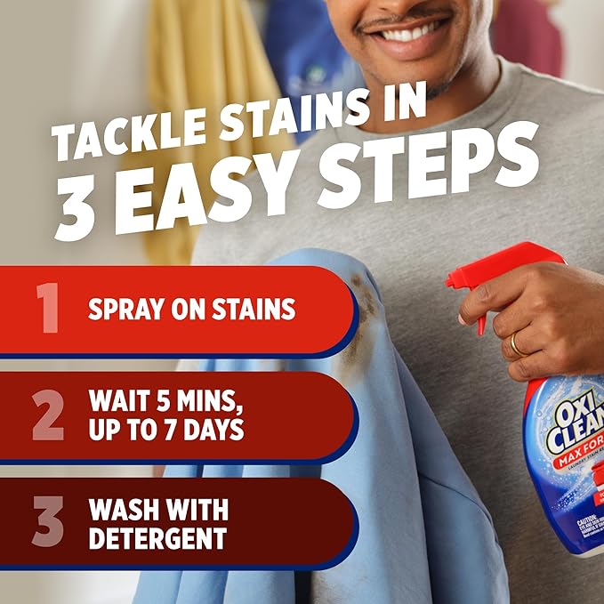 OxiClean Max Force Laundry Stain Remover Spray Refill, 48 fl oz (Pack of 4)