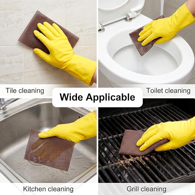 15Pcs Toilet Cleaning Screens, 5.5 x 4 Inch Hard Water Stain Remover Pads, Toilet Ring Remover Abrasive Grit Mesh, Flexible Scrubbing Screen Mesh for Bowls, Griddle Stain Calcium Deposits Carbon Rust