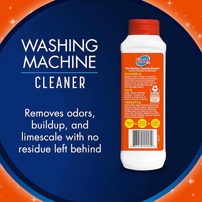 Glisten Washer Magic Washing Machine Cleaner and Deodorizer, 3 Bottles, Multicolor